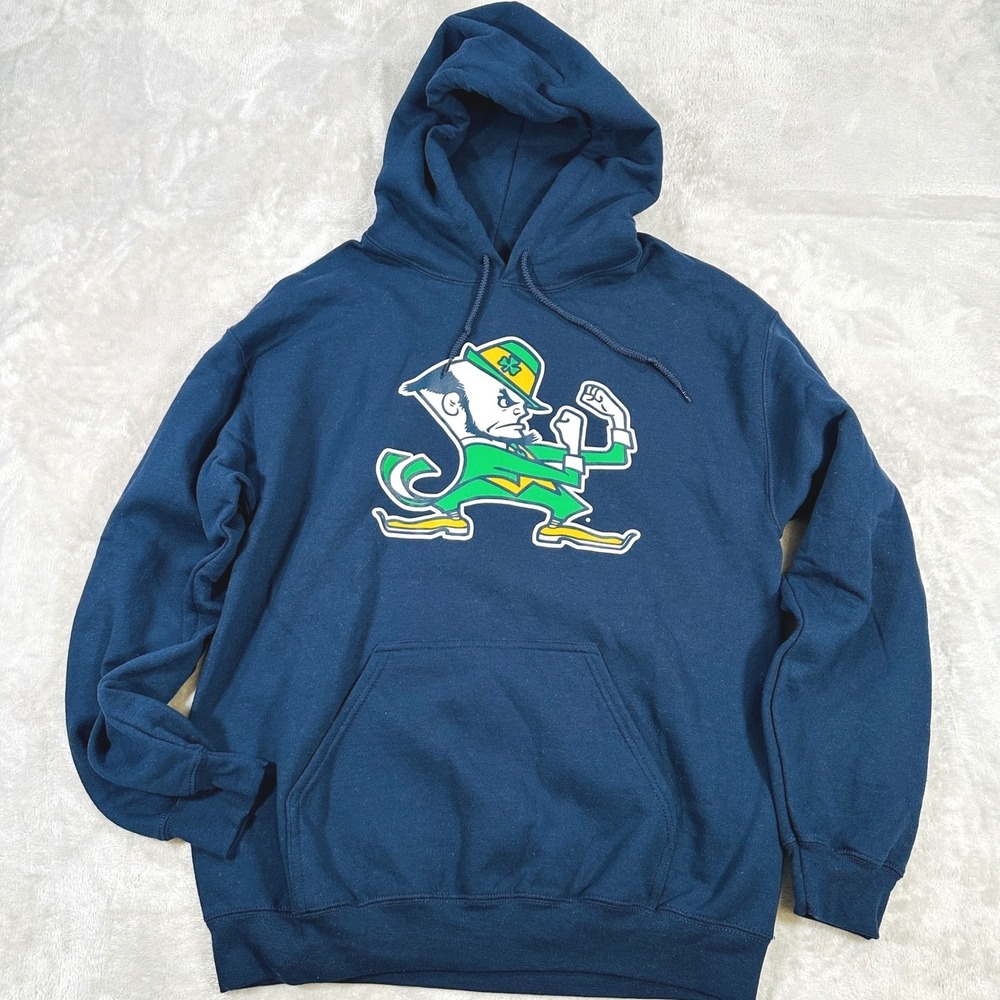 Notre Dame Fighting Irish Hoodie Mens M Navy Blue Pullover Football Collage